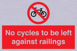 No cycles to be left against railings